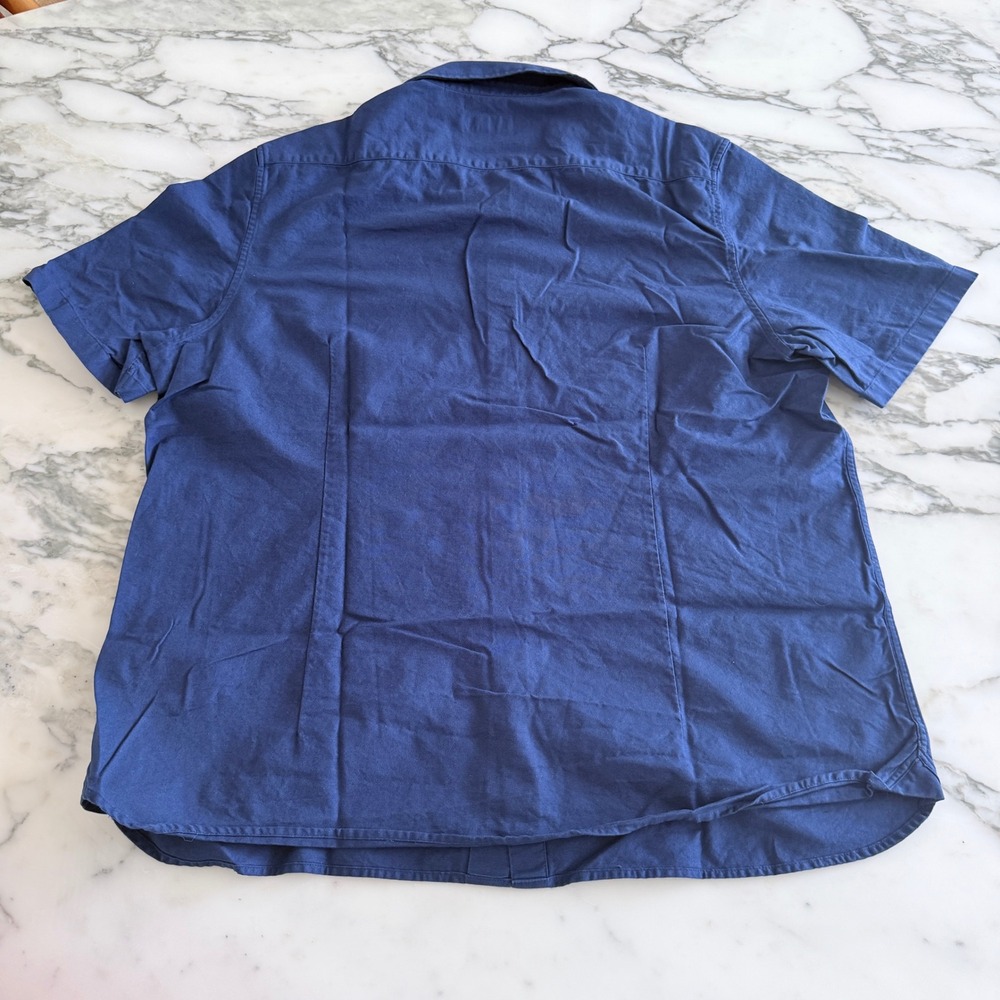 Ted Baker London Zenty Mens Blue Short Sleeve Button Down Shirt Size 7 XXL